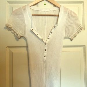 Never worn. Made in Italy. Ribbed short sleeve top